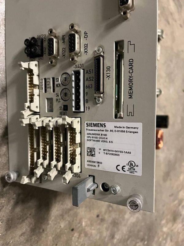 Siemens 6FC5410-0AY03-1AA0 Sinumerik CPU 810D CCU 3.4 version 6.5 version F . .samonde, spare part. industrial. cnc