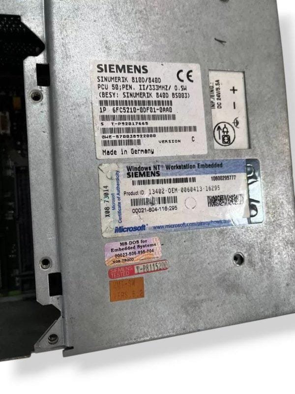 Siemens Sinumerik 6FC5210-0DF01-0AA0 PCU 50; PEN.II; 333MHz; Version C . samonde, spare part. industrial. cnc
